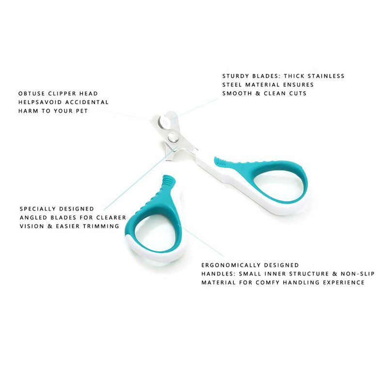 [Australia] - MINIPET Cat Nail Clippers Claw Trimmer Scissors for Small Animals -Portable Home Grooming kit Tool - Pet Nail Cutter for Cat Puppy Rabbit Bunny Bird - Sharp Sturdy Angled Blades Non Slip Handles 