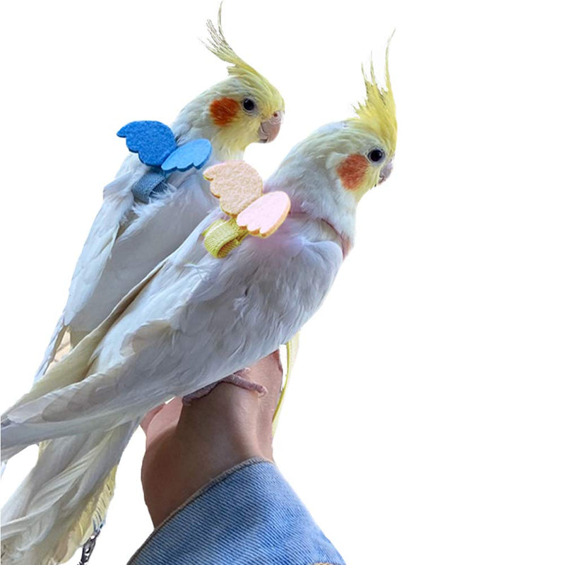 [Australia] - TBWHL Adjustable Parrot Bird Harness Leash Set Anti-bite Training Harness for Parrots XS 