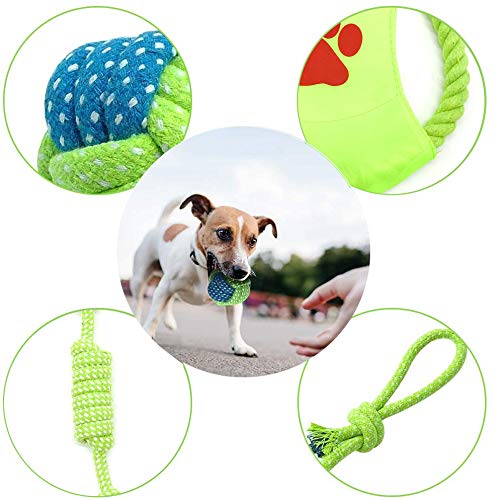 HEPAZ Dog Rope Toys,14 Pieces of Pet Chew Rope Toys Including Rope Carrot,Dog Rope Balls,Rope Bone,Rope Tug Durable Puppy Toys for Small Medium Large Dogs - PawsPlanet Australia