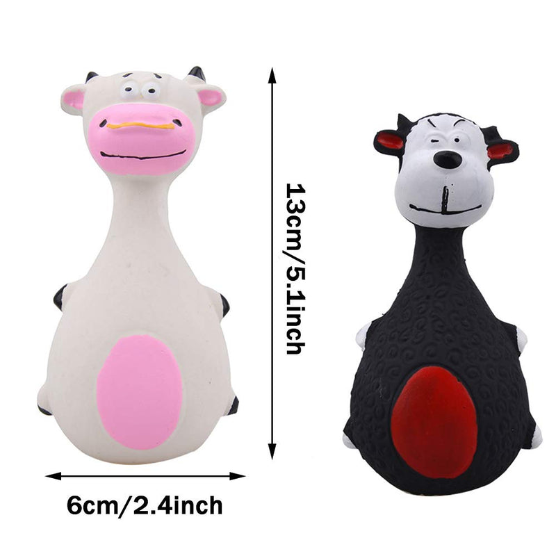 2 Pieces Squeaky Dog Toys Set, Latex Pet Toys, Multifunction Pet Molar Bite Toy, Multifunction Cartoon Cow Donkey Shape Latex Bouncy Chewing Dog Toy for Small Medium Dogs (2 Style) - PawsPlanet Australia
