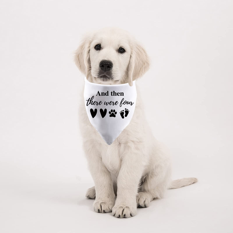 1 Piece Baby Announcement Dog Bandana And Then There Were Four Dog Bandana New Baby Gift Pregnancy Gift (Were Four White) Were Four White - PawsPlanet Australia