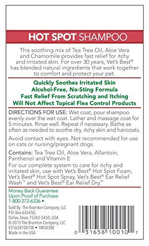 [Australia] - Vet's Best Hot Spot Itch Relief Dog Shampoo, 16 ounce and Hot Spot Itch Relief Spray for Dogs, 8 ounce 