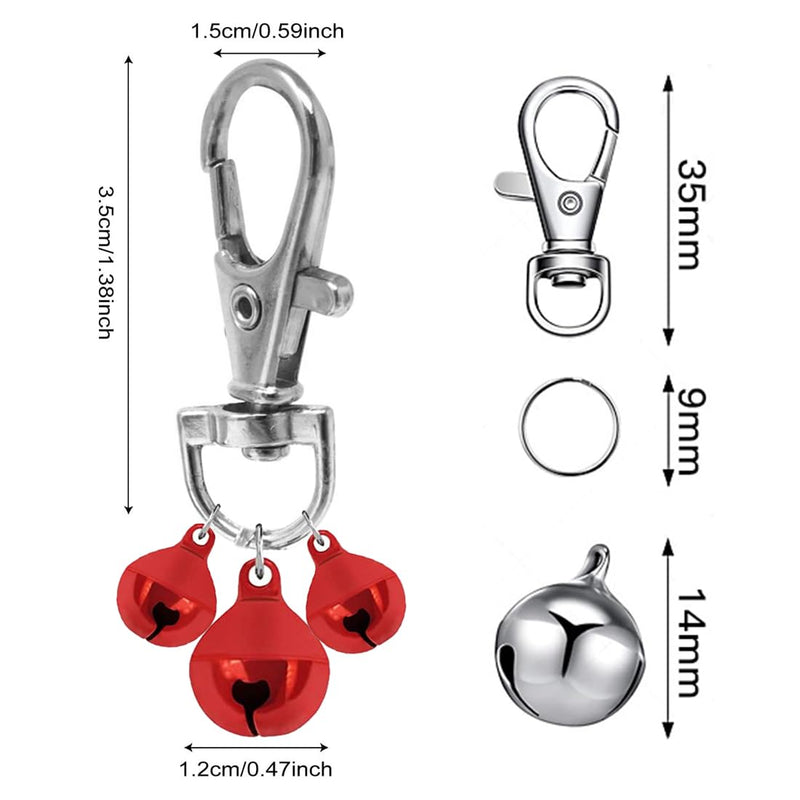 YEHUIMEI Pack of 8 dog bells, pet bells for collars, loud key rings, dog bell, collar charm, dog triple bell pendant for dogs - PawsPlanet Australia