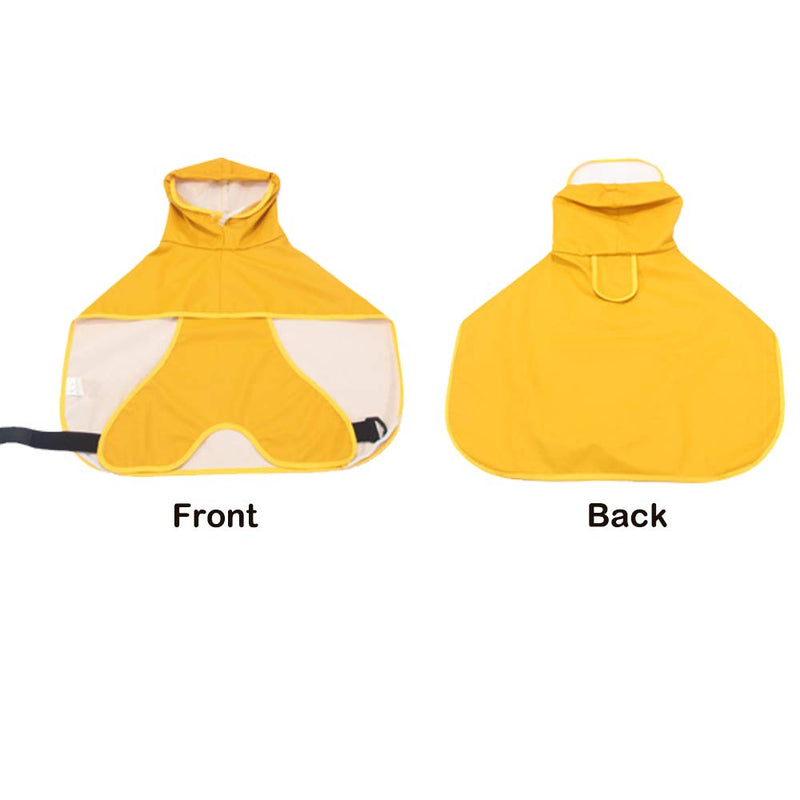 [Australia] - TOFOAN Dog Raincoat, Lightweight Dog Rain Jacket, Pet Waterproof Clothes Poncho for Small Medium Dogs, Dog Rainwear with Hood & Collar Hole Transparent Brim, Yellow Pet Rain Coat Gear for Your Puppy 3XL 