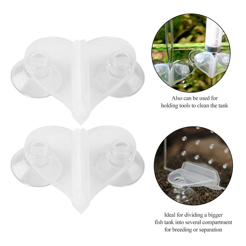 [Australia] - FTVOGUE Plastic Aquarium Fish Tank Divider Sheet Holder Heart Sucker Clip 