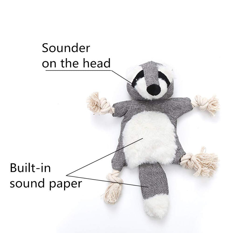 1Piece Squirrel Dog Squeaky Toy Plush Chew Toy with Rubber Ring for Puppy Small Medium Large Dog (Gray) - PawsPlanet Australia