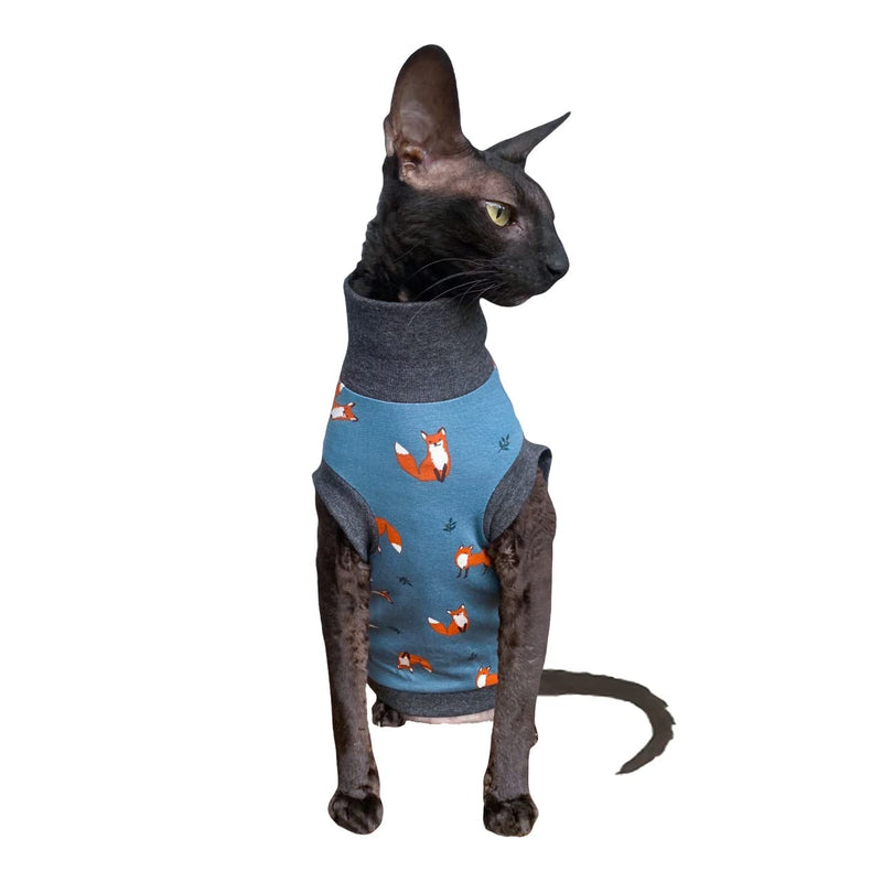 Kotomoda Sphynx Cat's turtleneck FOXES Naked Cat Hairless Cat Clothes (XS) XS - PawsPlanet Australia