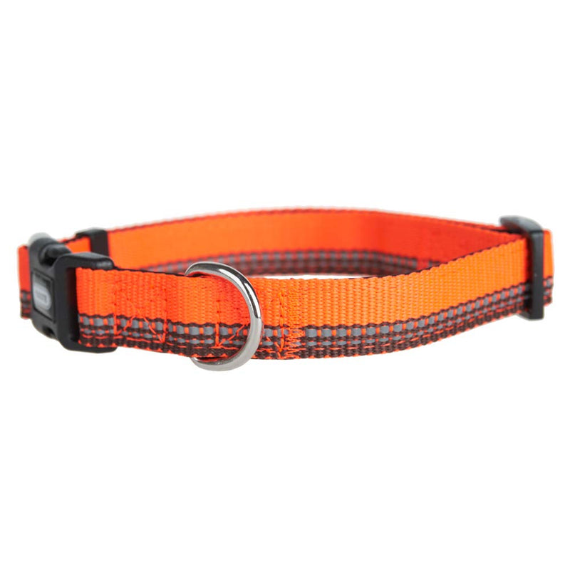 YUDOTE Reflective Dog Collar Soft Lightweight Polyester Webbing with Neoprene Padded Lining for Small Dogs Neck 25-38cm, Orange Brown S:25-38cm Neck,1.5cm Width - PawsPlanet Australia