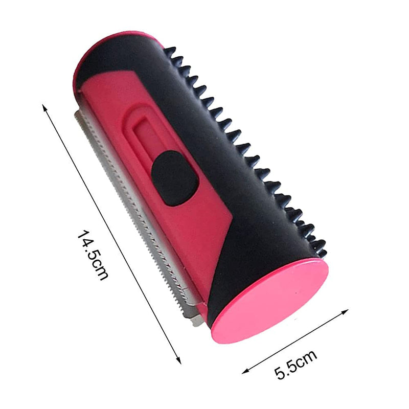 NETT 3-in-1 undercoat and hair removal brush, undercoat and hair removal brush, pet hair remover roller, suitable for all hairy pets pink - PawsPlanet Australia
