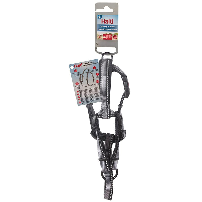 HALTI Walking Dog Harness - With soft neoprene lined handle, 5 adjustable straps and 3M reflective fabric. Suitable for small dogs and puppies (size XS, black) - PawsPlanet Australia