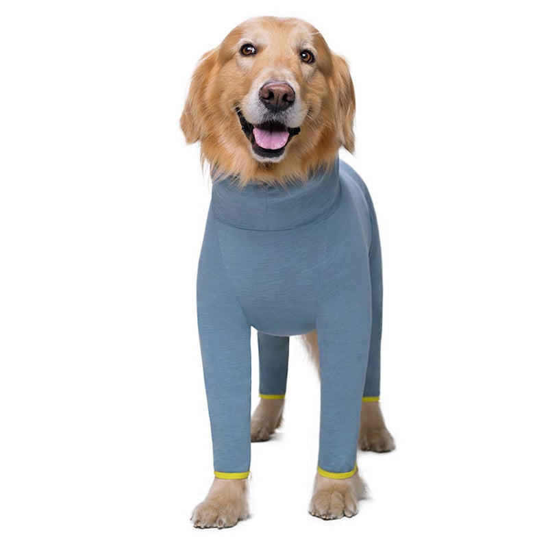 Dog Clothes,Pet Pajamas Sleeping Clothe Elastic Anti-hair Dust-proof Four-legged Garment Jumpsuit Clothes for Medium Dogs Large Dogs (30, Blue) 30#: back length 19.6inch - PawsPlanet Australia