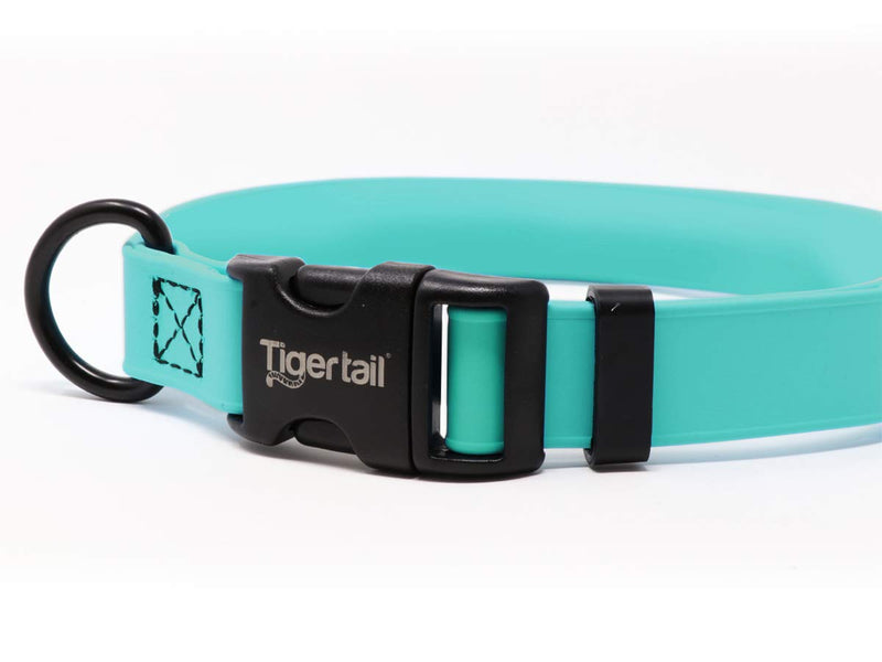 [Australia] - Tiger Tail Urban Nomad Dog Collar – Lightweight Waterproof & Odor Proof Dog Collar Medium (14" - 22") Teal 