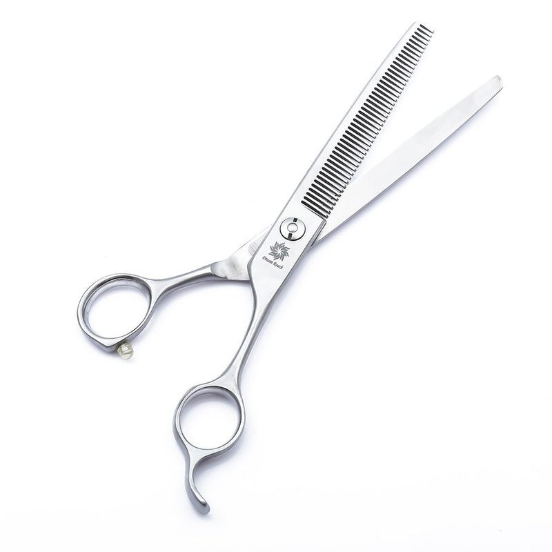 6.5 Inch Matte Silver 45 Teeth Dog Grooming Scissors Japanese 440C Stainless Steel Pet Groomer Scissors Shears for Thinning/Blending/Texturizing (B-7.0-Thinning Scissor) B-7.0-Thinning Scissor - PawsPlanet Australia