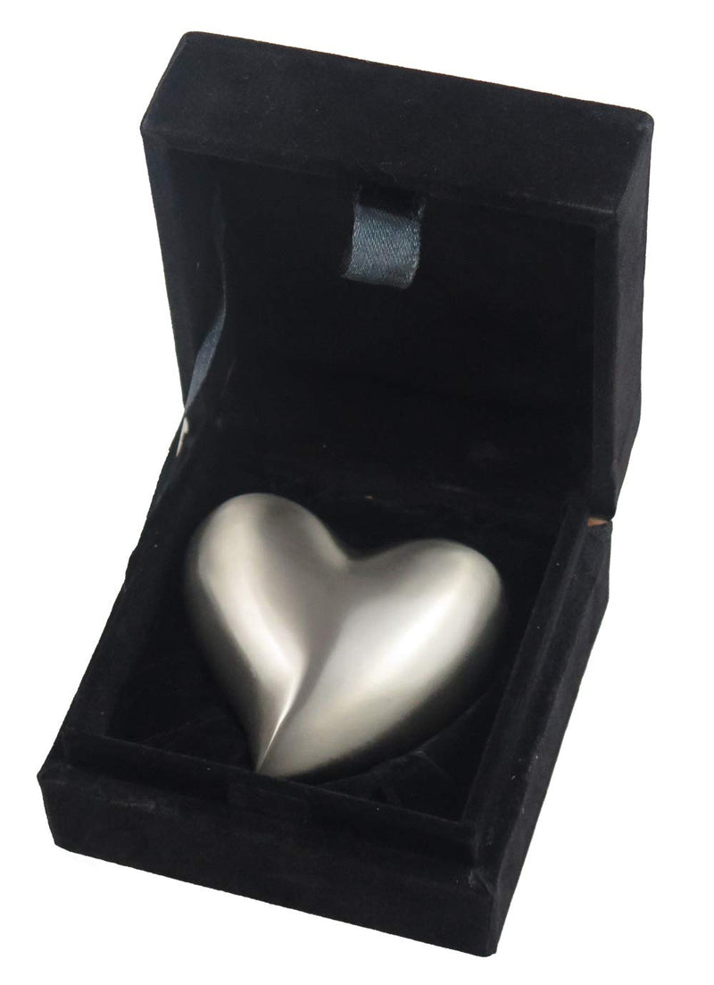Love to Treasure Silver Elegant Heart Urn Keepsake for Human or Pet Dog Cat Ashes Cremation Funeral Memorial - PawsPlanet Australia