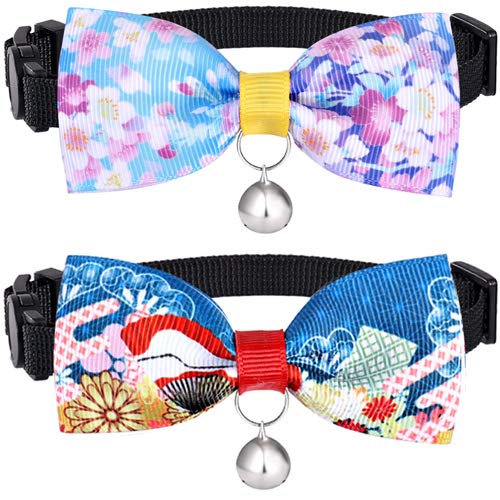 [Australia] - Freewindo Breakaway Cat Collar with Bow Tie and Bell, 6Pcs Dog Bow Ties, Adjustable Dog Collar Cat Bow Tie for Cats and Puppies Medium 
