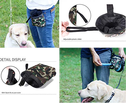 [Australia] - RC GearPro Pet Training Bag Dog Snacks Pocket, Waterproof Outdoor Travel Puppy Feed Pouch, Carry Treats Toys Poop Bag Dispenser green 