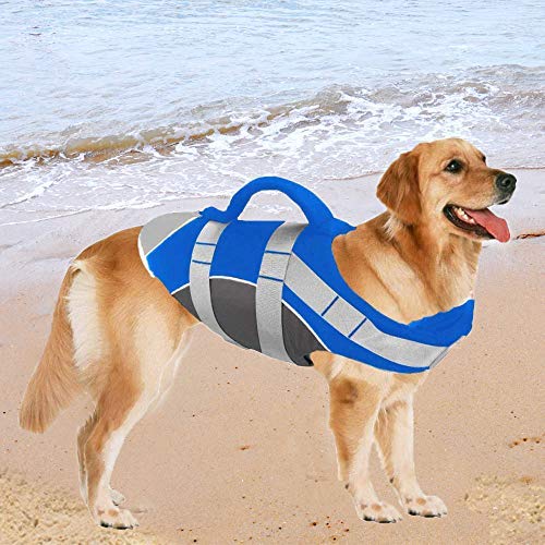 [Australia] - BOCHO Wave Rider's Reflective Dog LifeJacket, Super Buoyancy EVA Lining ，Adjustable Dog Safety Vest X-Large Blue 