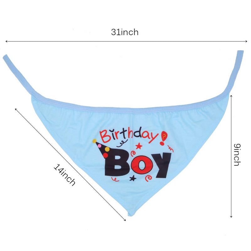 Puppy Birthday Bandana, Doggie Birthday Triangle Scarfs, Washable Dog Birthday Bandana for Medium and Large Pet (blue) blue - PawsPlanet Australia