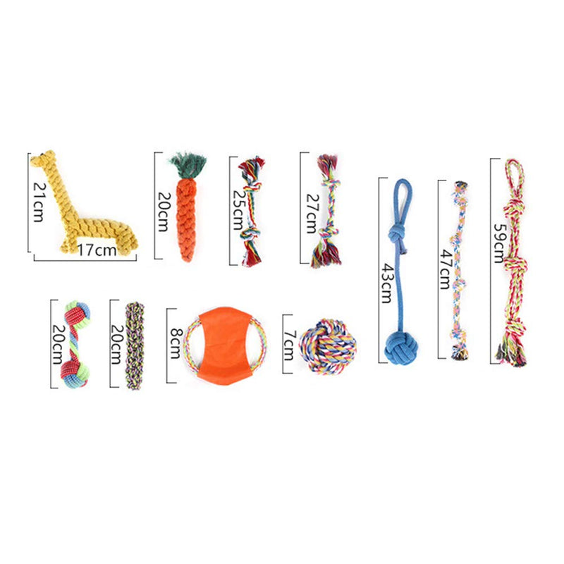 JEJA Dog Toys Pet Rope Chew Teething Training Avoiding Dogs Boredom Anxiety Interactive Puppy Sticks Gift Set for Medium Dog or Small Kong (11PCS) 11PCS - PawsPlanet Australia