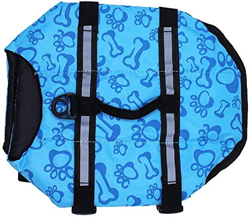 HOTGOL Dog Life Jacket,Adjustable Pet Safety Vest with Reflective Stripes,Swimming Coat for Small Medium Large Dogs(Blue, XXS) XX-Small Blue - PawsPlanet Australia