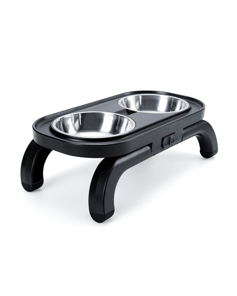 Elevated Cat Bowls with Stand Tilted Adjustable, Raised Pet Bowl for Cats and Small Dog 2 Stainless Steel 15°Tilted Cat Feeding Bowls (2x380ml) - PawsPlanet Australia