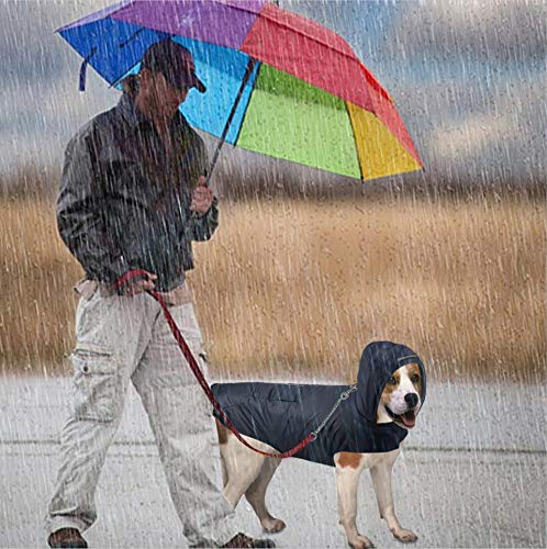 Idepet Dog Raincoat Hoodie with Collar Hole,Waterproof Dog Rain Poncho Reflective Dog Rain Jacket Windproof Hoodies for Small Medium Large Dogs 3XL Black - PawsPlanet Australia