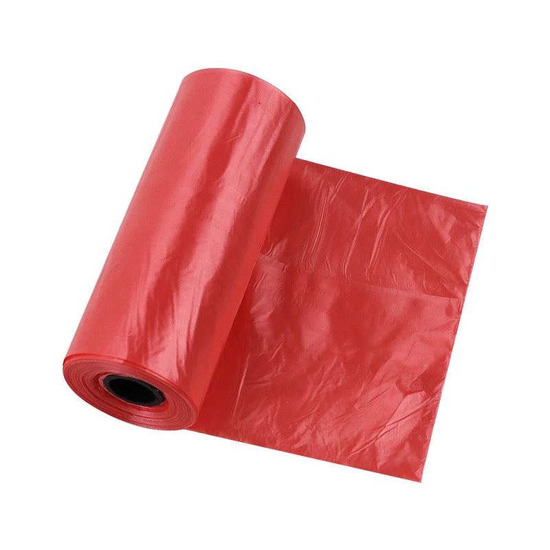 [Australia] - HaoDeng Poop Bag Dispenser - Includes 1 Roll (15 Bags) - Large, Earth-Friendly, Leak-Proof Pet Waste Bags Pink 