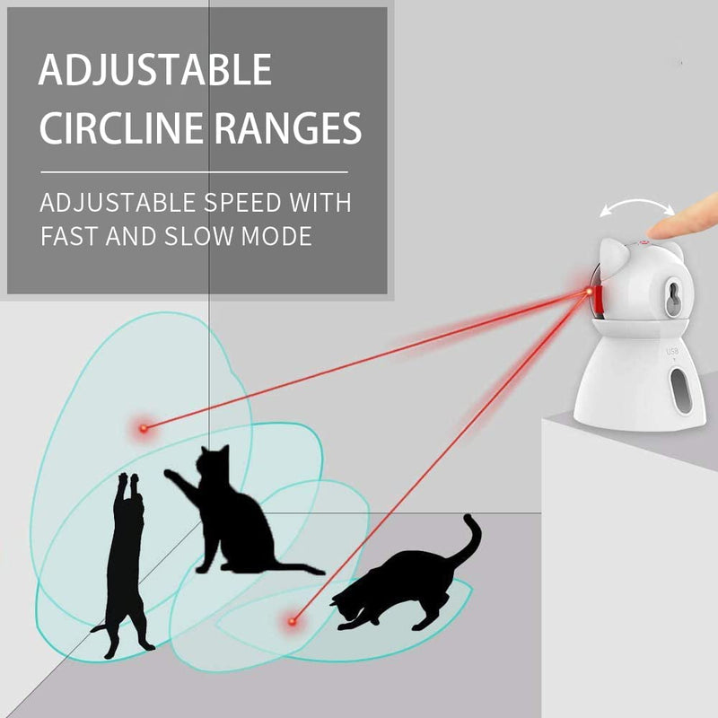 Rechargeable Motion Activated Cat Laser Toy Automatic,Interactive Cat Toys for Indoor Kitten/Dogs/Puppy,Three Installation Methods,Fast and Slow Mode L - PawsPlanet Australia