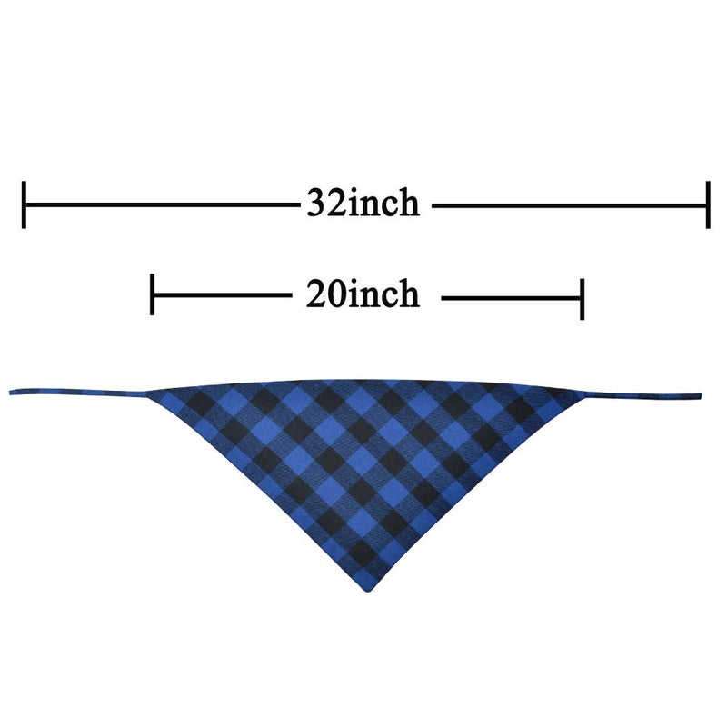 KZHAREEN 5 Pack Dog Bandana Plaid Reversible Triangle Bibs Scarf Accessories for Dogs Cats Pets Large - PawsPlanet Australia