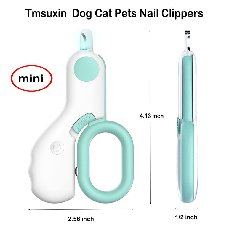 Tmsuxin Dog Nail Trimmers for Small Animals, Cat Nail Clippers with LED Light, Best Cat Claw Care Kit for Home Grooming -Professional Grooming Tool for Tiny Dog Cat Rabbit Bird Puppy Kitten Blue - PawsPlanet Australia