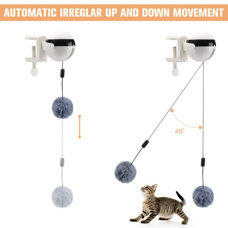 Automatic Interactive Cat Toys - Cat Teaser Ball with 4 Refills - Cat Plush Toy & Feather Toy - Up and Down for Indoor Cats - PawsPlanet Australia