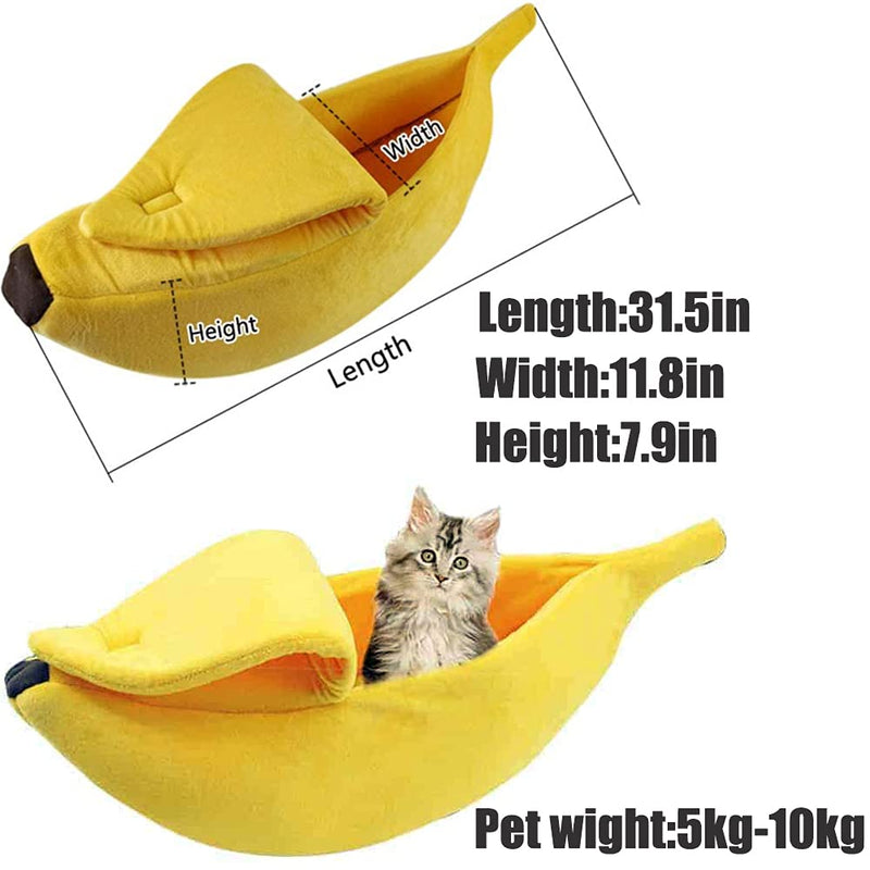 Pet Cat Bed House, Banana Cat Dogs Cuddle Bed Pet Supplies for Cats Kittens Warm Kennel Dog Sofa Cat Sleeping Bed X-Large - PawsPlanet Australia