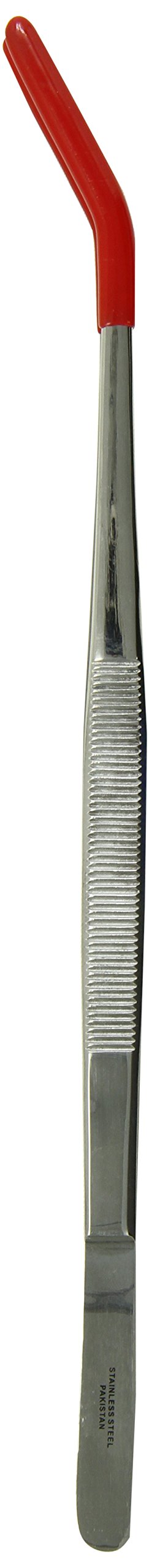 [Australia] - TAMSCO Tweezers 12-Inch Stainless Steel Angled Tip Serrated Tip Blunt Point 