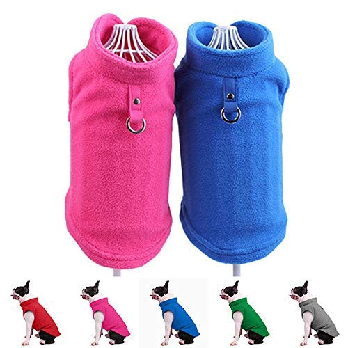 Ducomi PolarDog - Dog Vest in Soft Warm Fleece - Sweatshirt for Small and Medium Dogs for Cold Winter Days - Easy to Wear - Built-in Leash Hook (Pink, L) Pink - PawsPlanet Australia