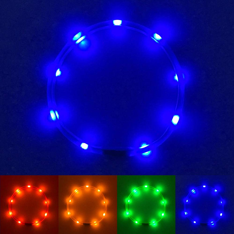 Fun Pets Ultra Bright Waterproof USB Rechargeable LED Dog Safety Collar - Cut To Fit Any Size - Rechargeable Lithium Battery - Increased Visibility & Safety For Your Pets (Blue) Blue - PawsPlanet Australia