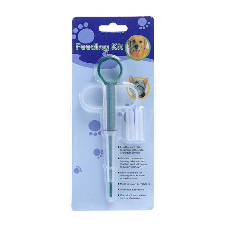 Pet Pill Feeder Safety Dog Cat Tablets Feeder Pill Pusher Pill Gun Pill Popper Soft Silicon Tips Feeding Syringe Plunger Capsules Liquid Medicine Nursing Feeding Tool Dispenser For Small Animal Green - PawsPlanet Australia