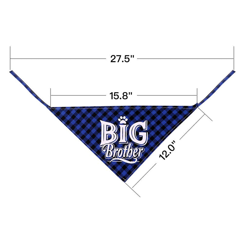 stpiater 2 PCS Plaid Big Brother Dog Bandana Triangle Bibs Scarf Accessories for Dogs Pets Cat - PawsPlanet Australia
