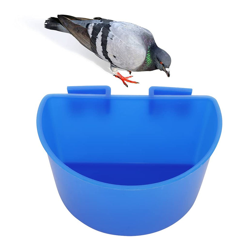 12 Pack Bird Feed Cup Cage Food Dish Cup for Bird Pigeon Parrot Rabbit Chicken Duck Poultry Gamefowl ( Blue and White) - PawsPlanet Australia