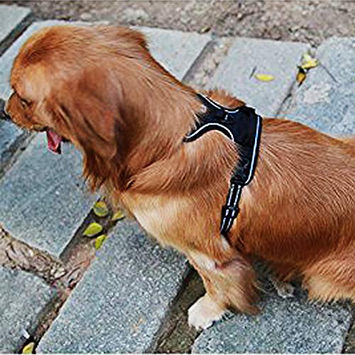 [Australia] - OCSOSO Dog Outdoor Harness Reflective Design for Medium or Large Dog No Pull Best Front Range Pet Vest S Black 
