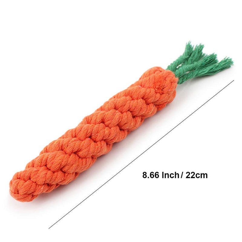 BINGXIAN Puppy Chew Toys, Dog Rope Toys, Dog Chew Toys Carrot Rope, 3 Pack Braided Rope Dog Toy for Small Dog Teeth Cleaning Orange - PawsPlanet Australia