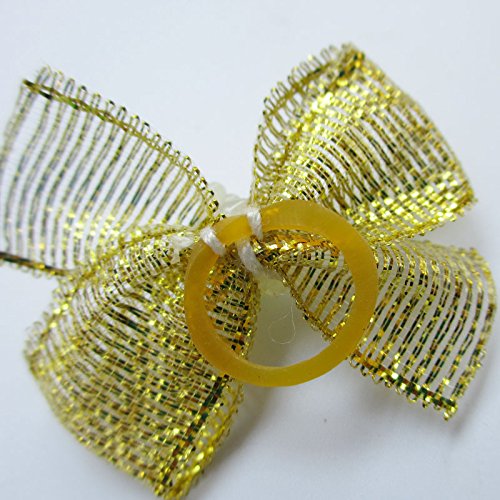 Chenkou Craft 20pcs New Dog Hair Bow With Rubber Band Rhinestone Pet Grooming Products Mix Colors Varies Patterns Pet Hair Bows Dog Accessories - PawsPlanet Australia