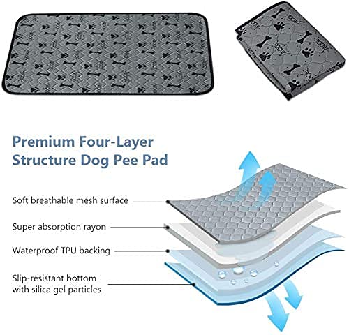 Aujelly Washable Dog Pee Pads, Reusable Pet Pee Pad，Non Slip Dog Mats with Great Urine Absorption, Fast drying Puppy Pee Pads for Training, Play, Childbirth, Incontinence Dogs S - PawsPlanet Australia