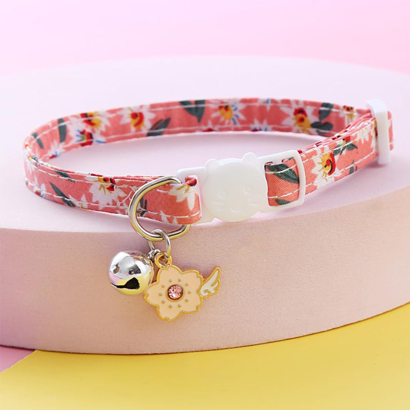 DELITLS 3pcs Reflective Cat Collars with Bell Cotton Breakaway Practical Soft Adjustable Safety Quick Release Cat Collar(Size:3pcs) - PawsPlanet Australia