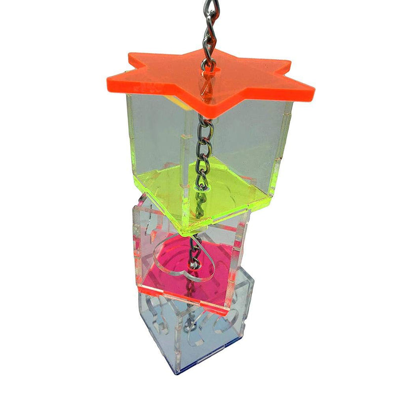 Parrot Foraging Toy Acrylic Multilayer Bird Cage Feeder Hanging Bird Intelligence Growth Training Toy for Parakeet Cockatiel Conure African Grey - PawsPlanet Australia