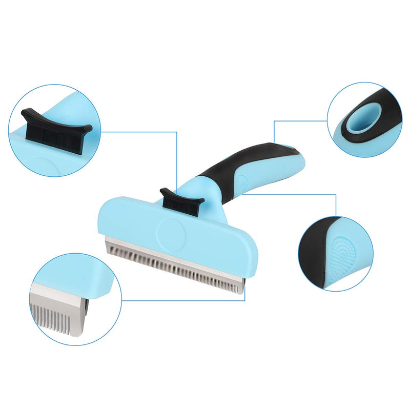 Samply Dog Shedding Brush for Long& Short Hair Pets Deshedding Tools for Dogs and Cats Small Blue - PawsPlanet Australia