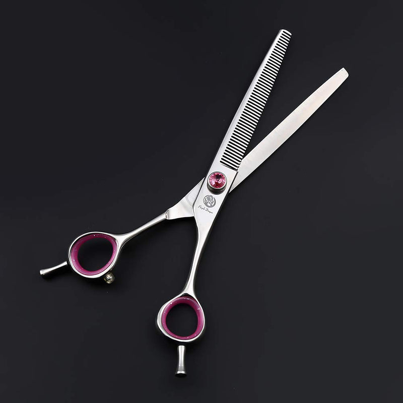 [Australia] - Purple Dragon 7.0 inch Sliver 33 Teeth Left Hand or Right Hand Dog Grooming Thinning Scissors - 440C Stainless Thinning Scissor Chunker Shear - Perfect for Pet Groomer or Family DIY Pet Use Pink 