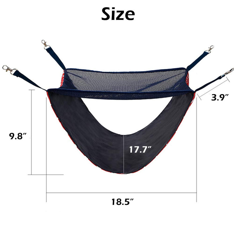 [Australia] - NACOCO 2 Level Comfortable Cat Hammock, Breathable Hanging Bed/nest for Kitten/Adult Cats, Double Layer Pet Cage for Spring/Summer/Winter Red star 