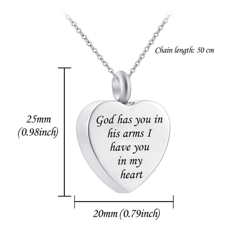 God has You in his arms with Angel Wing Charm Cremation Ashes Jewelry Keepsake Memorial Urn Necklace with Birthstone Crystal October - PawsPlanet Australia