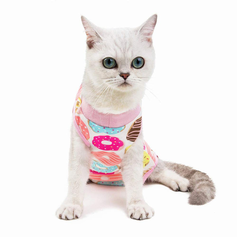 [Australia] - Lcsweet Cute Casual Cotton Pet Cat Dog Shirts Puppy Vest Pants Clothes Donuts Small 