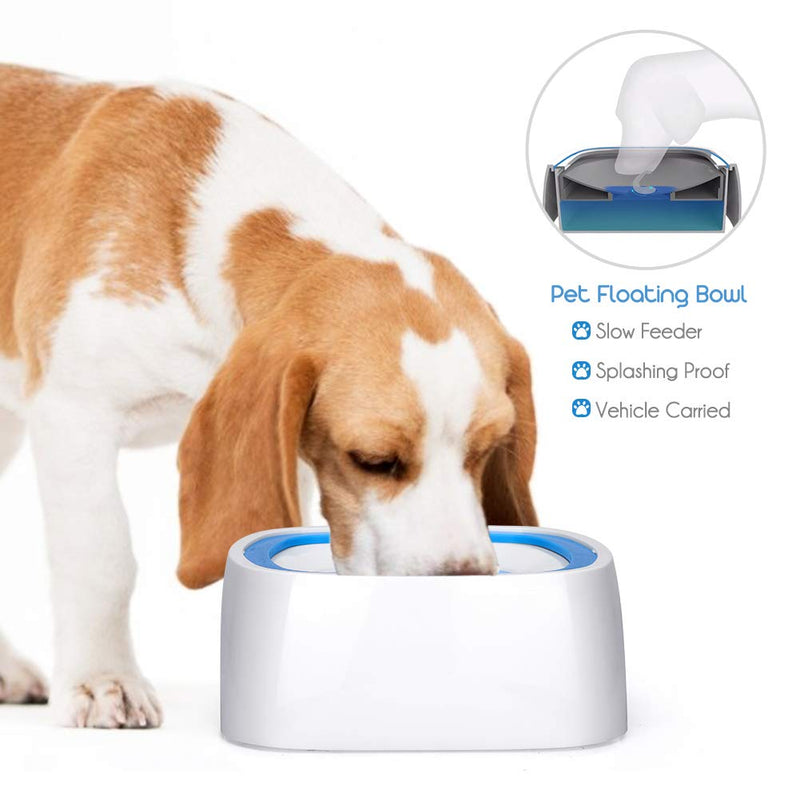 Dog Water Bowl Vehicle Carried Floating Bowl, No Spill Dog Bowl Anti Gulping Dripless Avoid Wet Mouth Pet Bowl with Food Grade Material for Dogs/Cats, Keep Water Fresh - PawsPlanet Australia